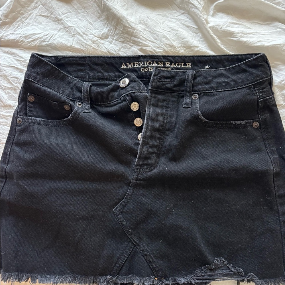 Black denim AE skirt